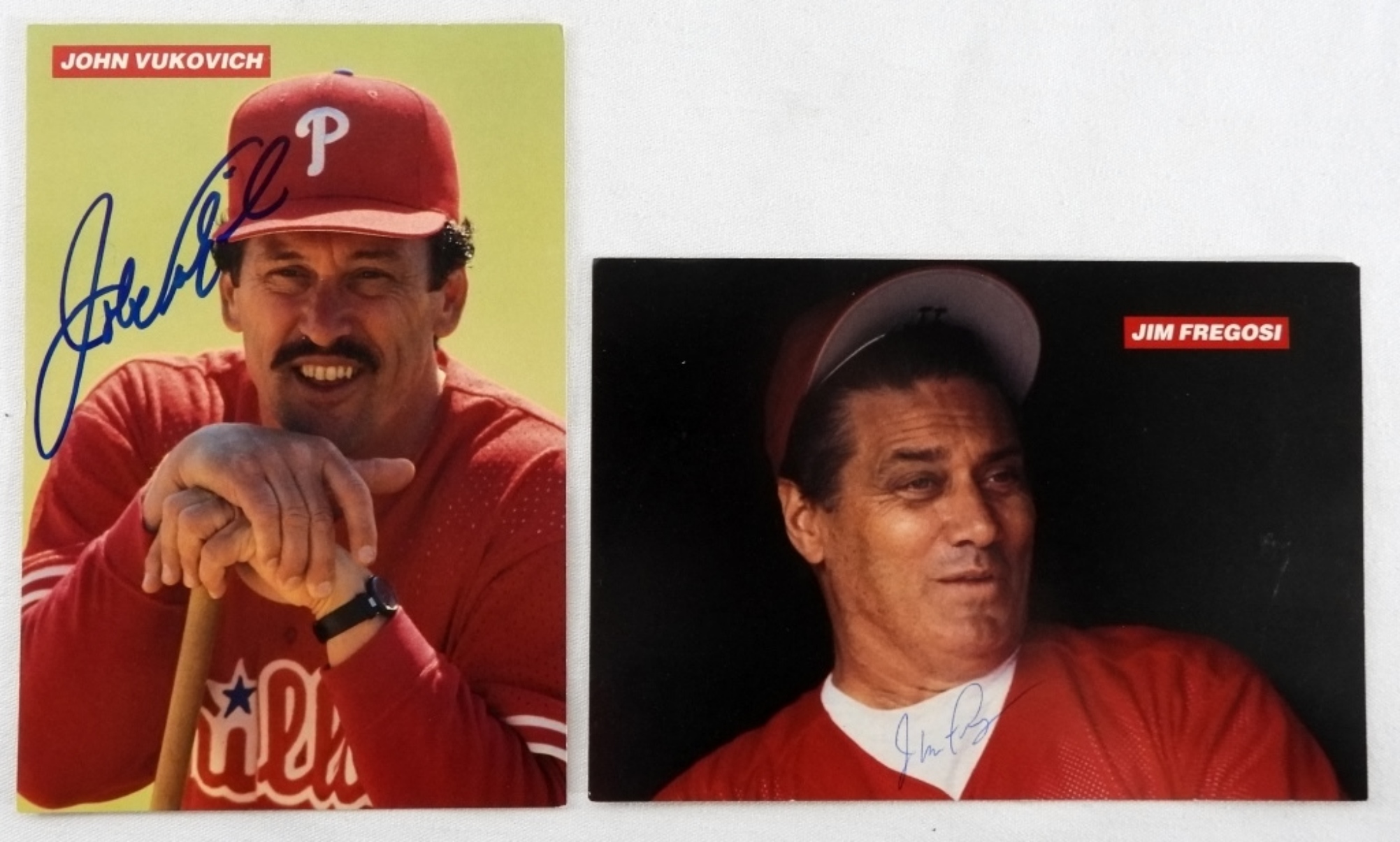 1993 Phillies Vukovich & Fregosi Signed Cards