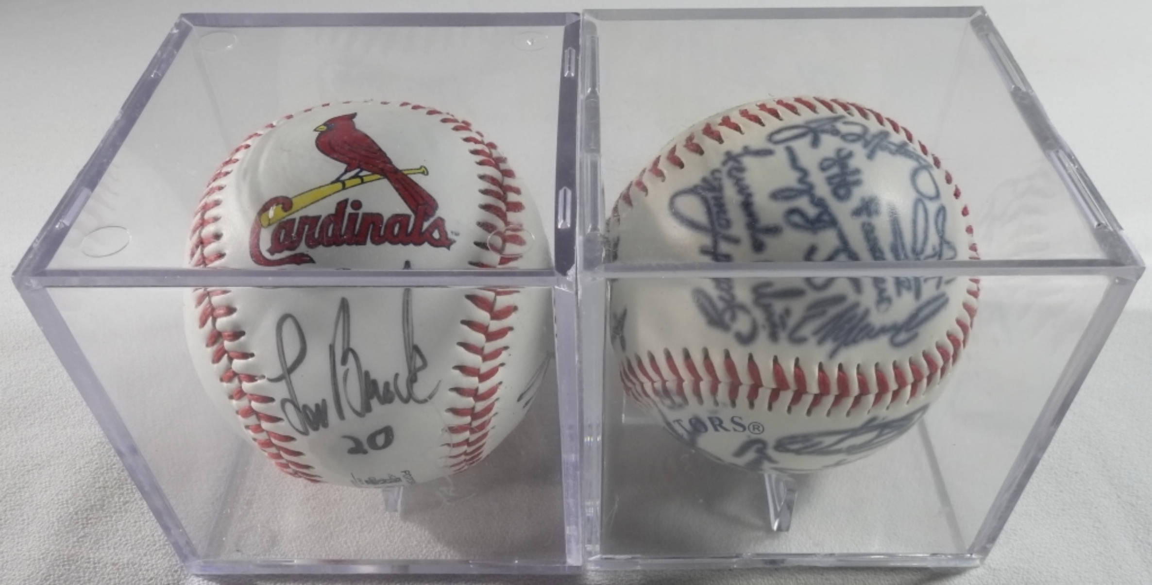Cardinals Multi-Signed Baseballs w/Lou Brock