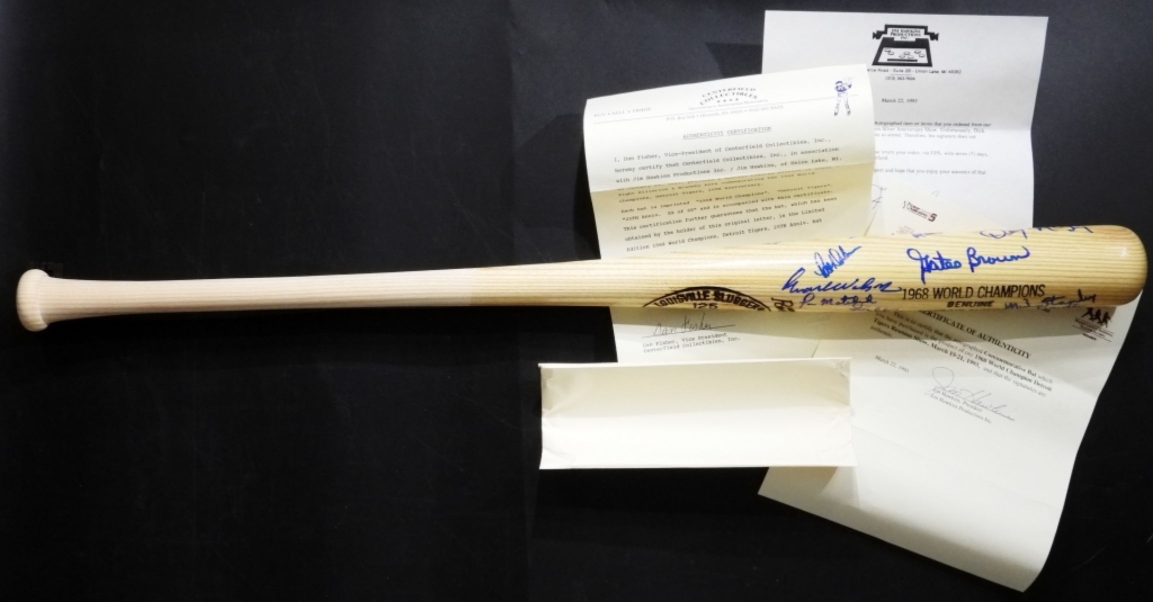 1968 World Series Champs Detroit Tigers Signed Bat