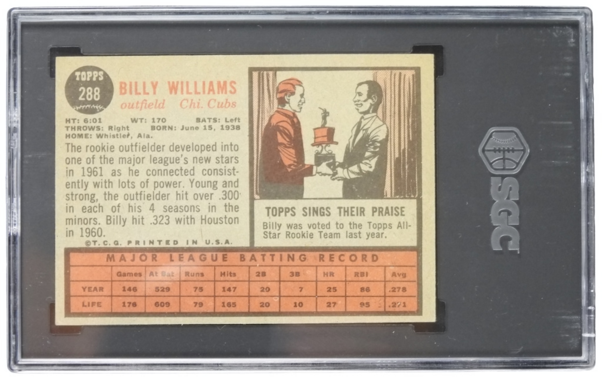 1962 Topps Billy Williams SGC 5