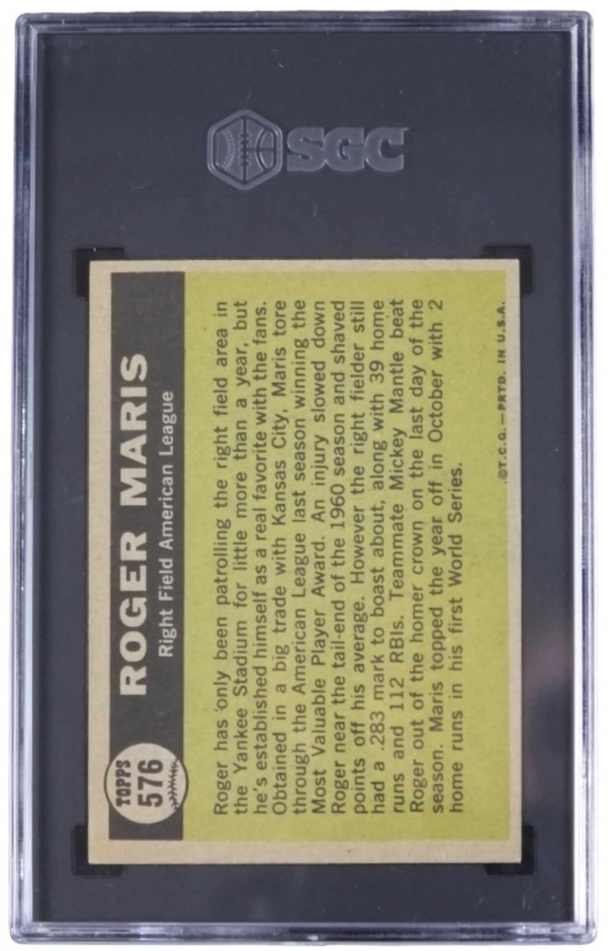 1961 Topps Roger Maris SGC 6.5