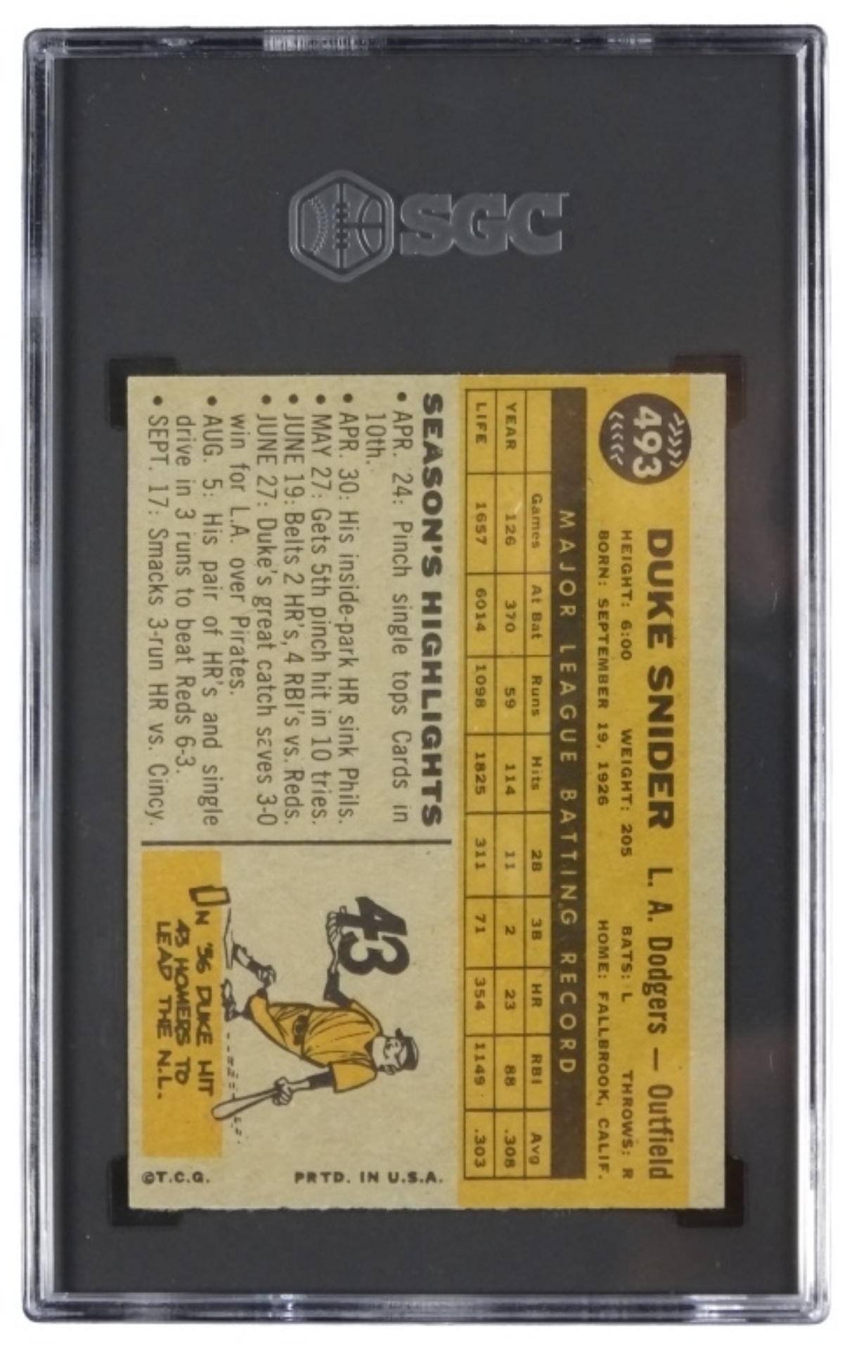 1960 Topps Duke Snider SGC 5