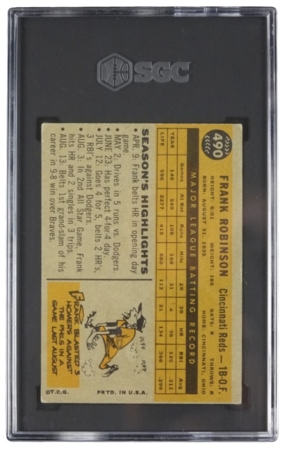 1960 Topps Frank Robinson SGC 5