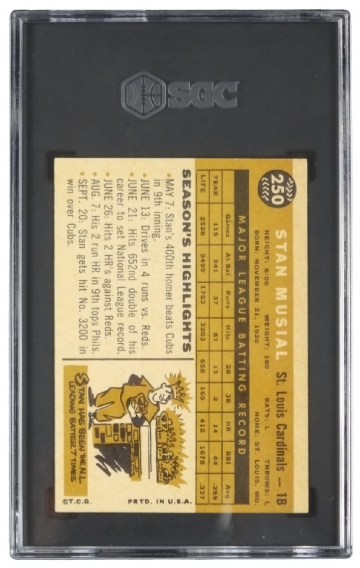 1960 Topps Stan Musial SGC 5