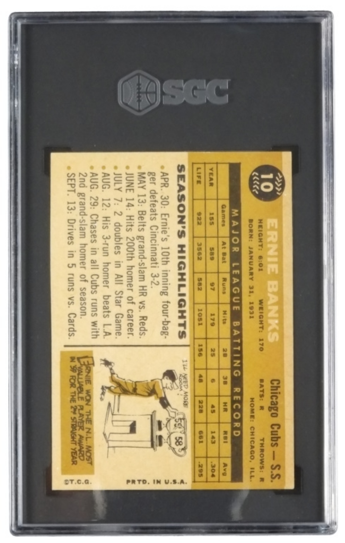 1960 Topps Ernie Banks SGC 5