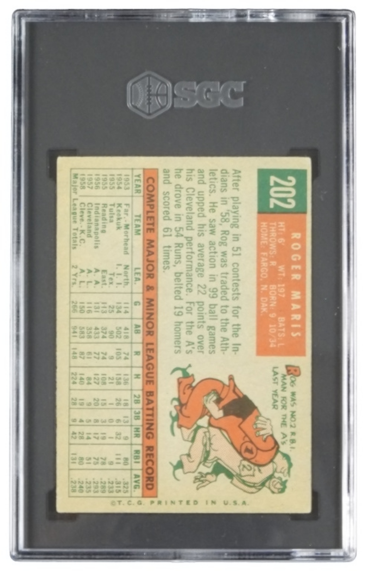 1959 Topps Roger Maris SGC 3.5