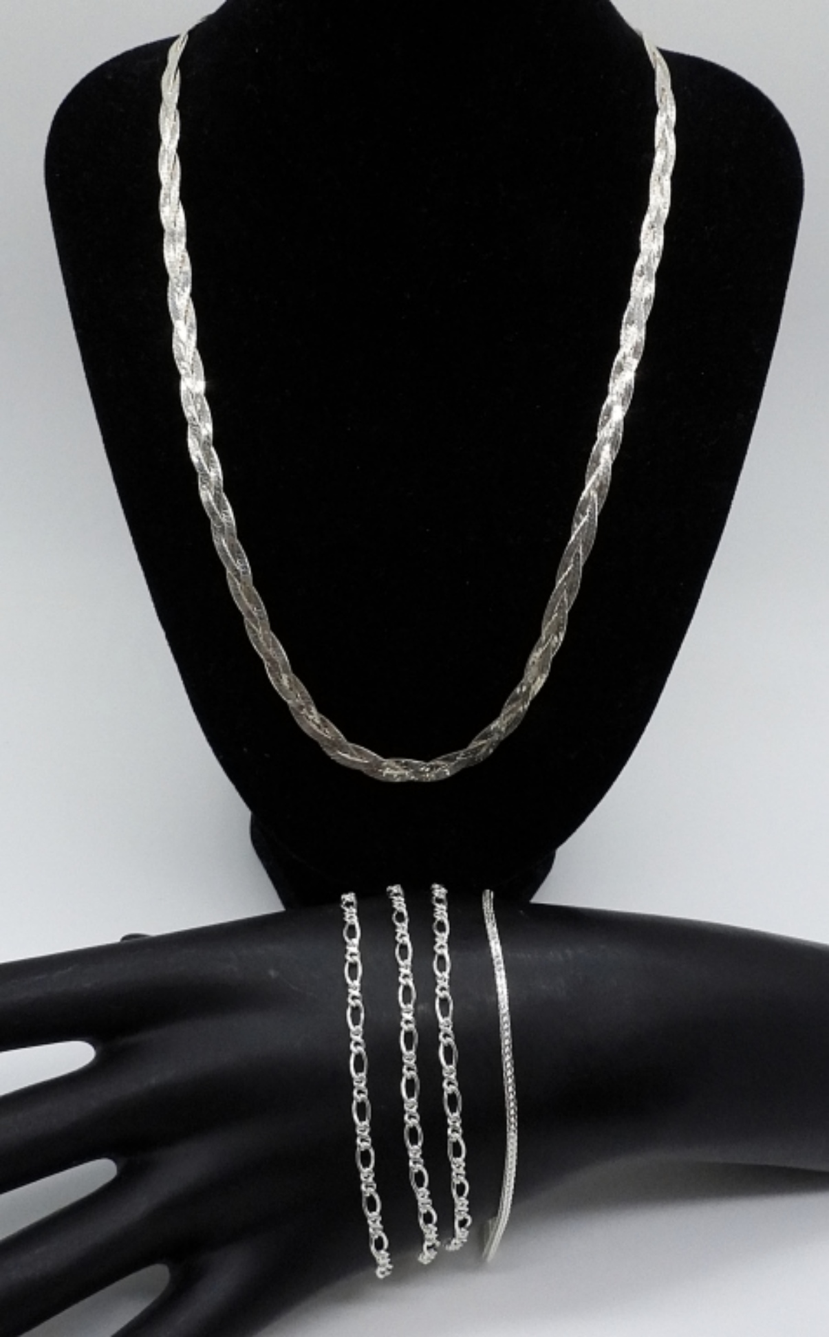 Sterling Silver Bracelet & Necklace Lot