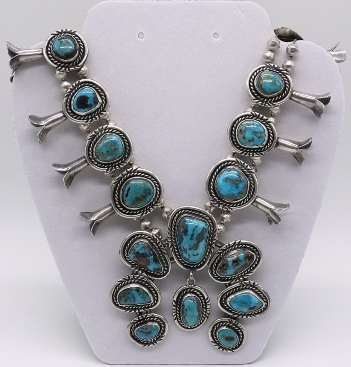Sterling & Turquoise Squash Blossom Necklace