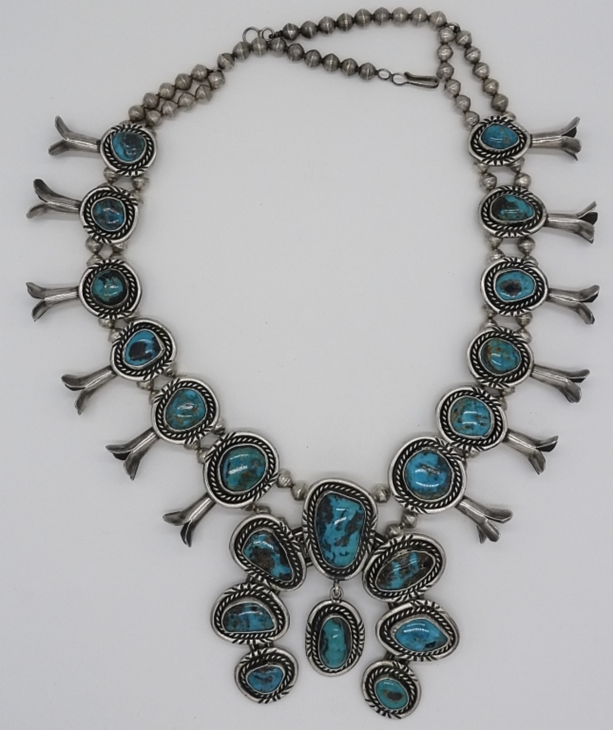 Sterling & Turquoise Squash Blossom Necklace