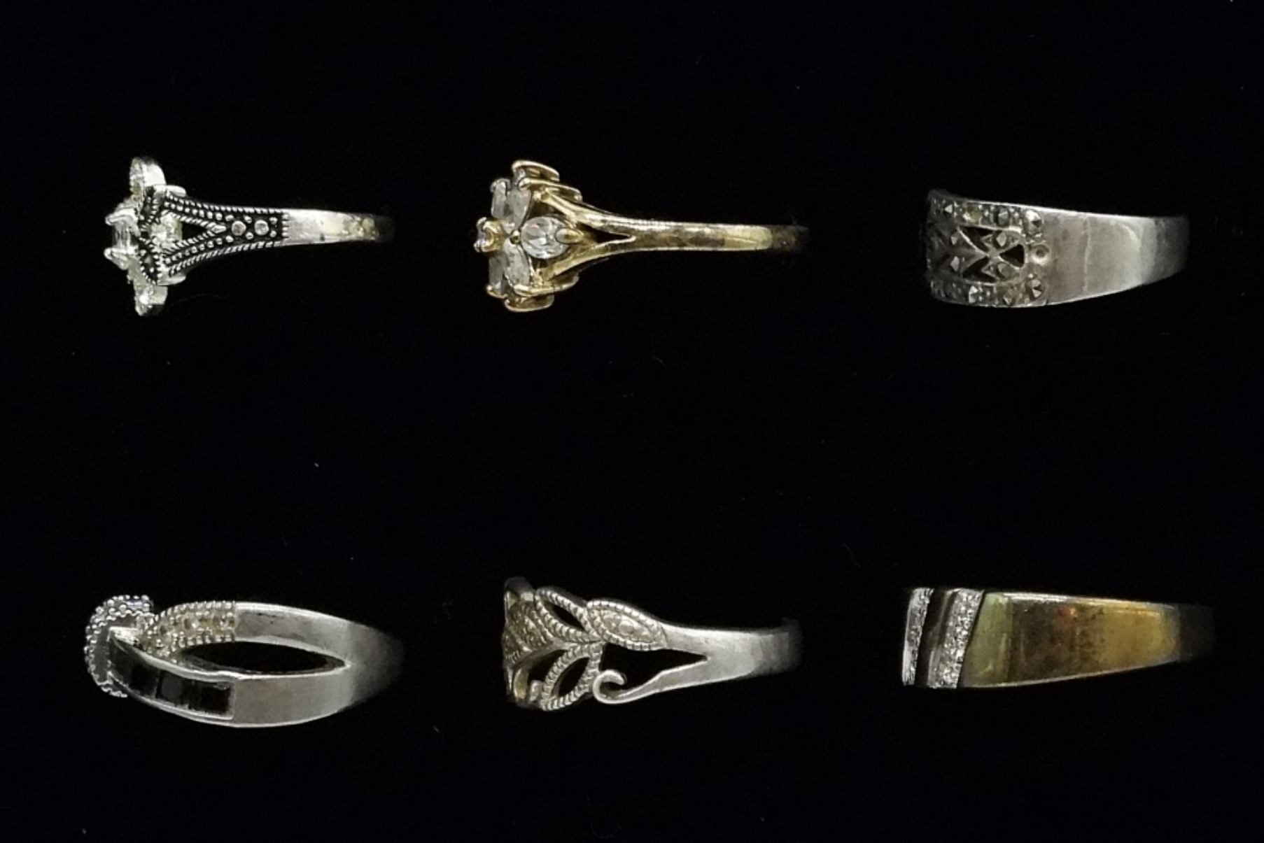 Lot of 6 Sterling Silver Rings