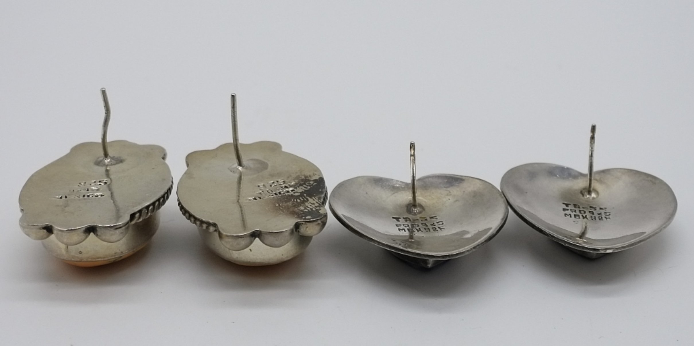 Vintage Sterling Taxco Pierced Earrings, 2 Pair