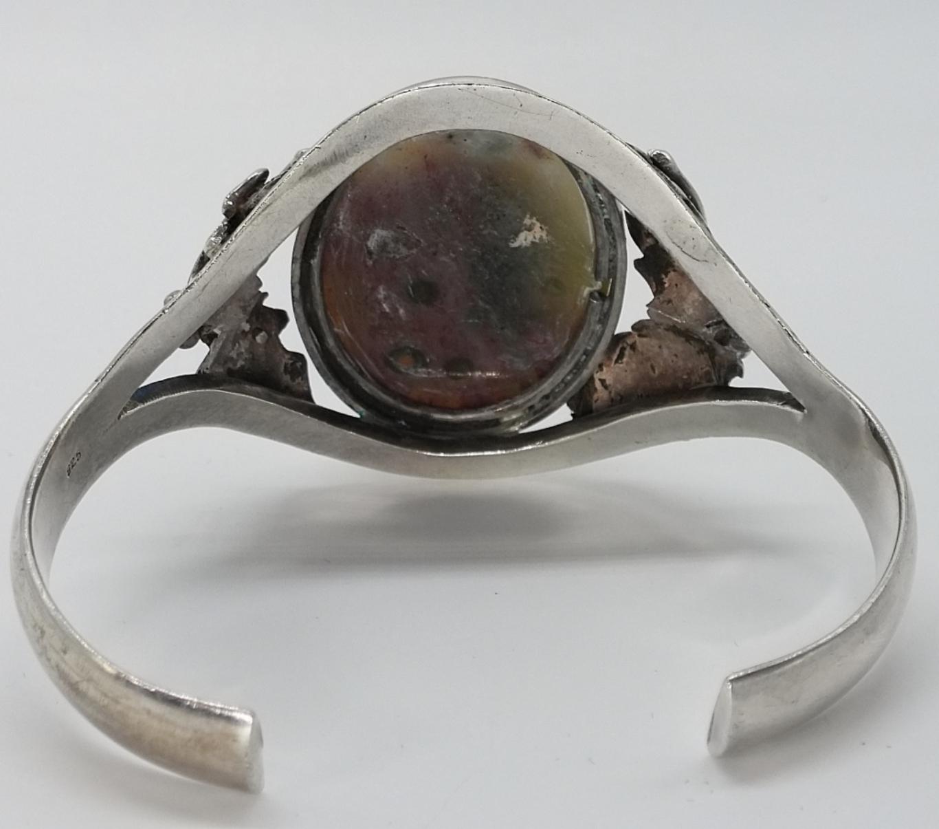 Unakite Jasper, Sterling Cuff Bracelet