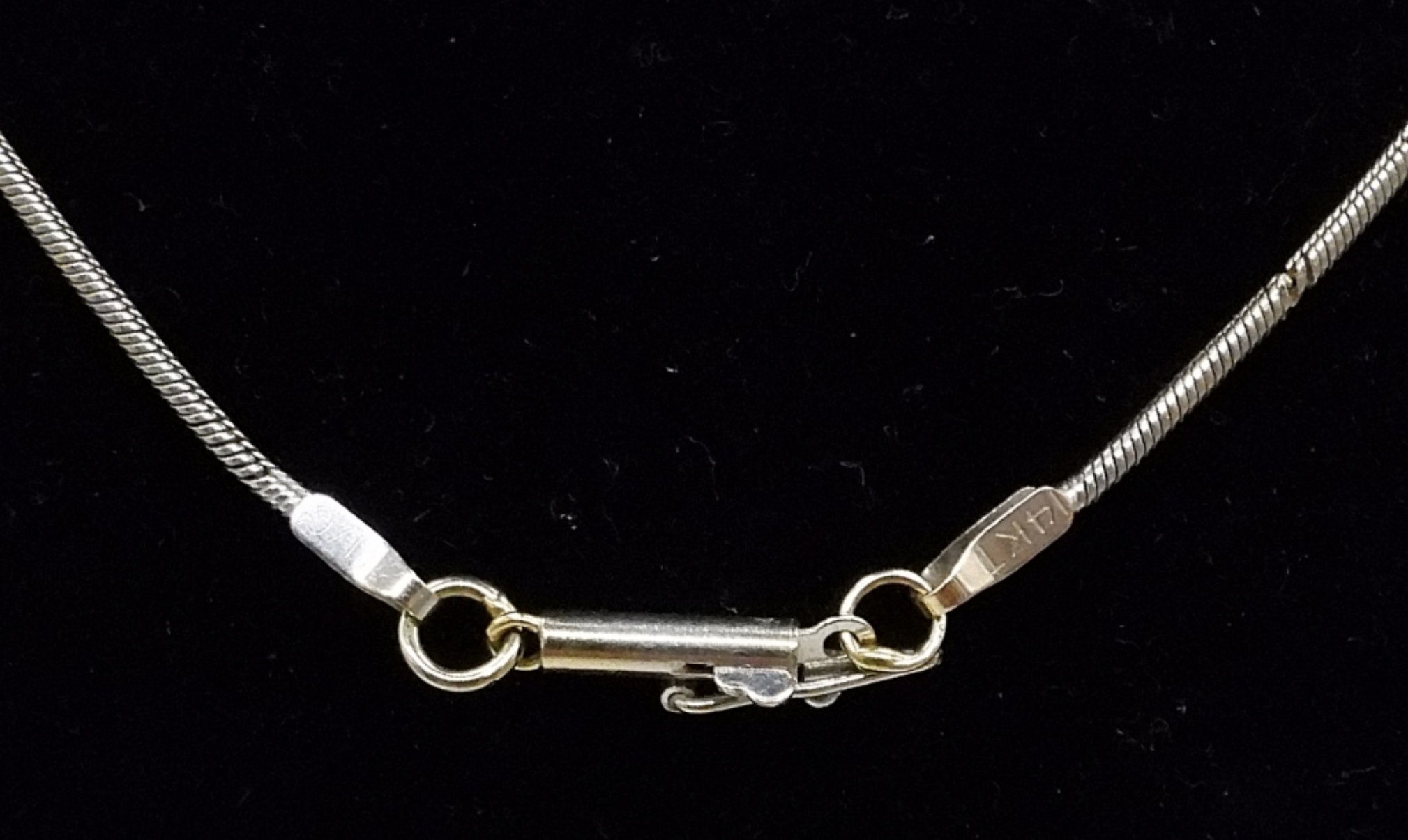 14K White Gold Snake Chain Necklace 21"