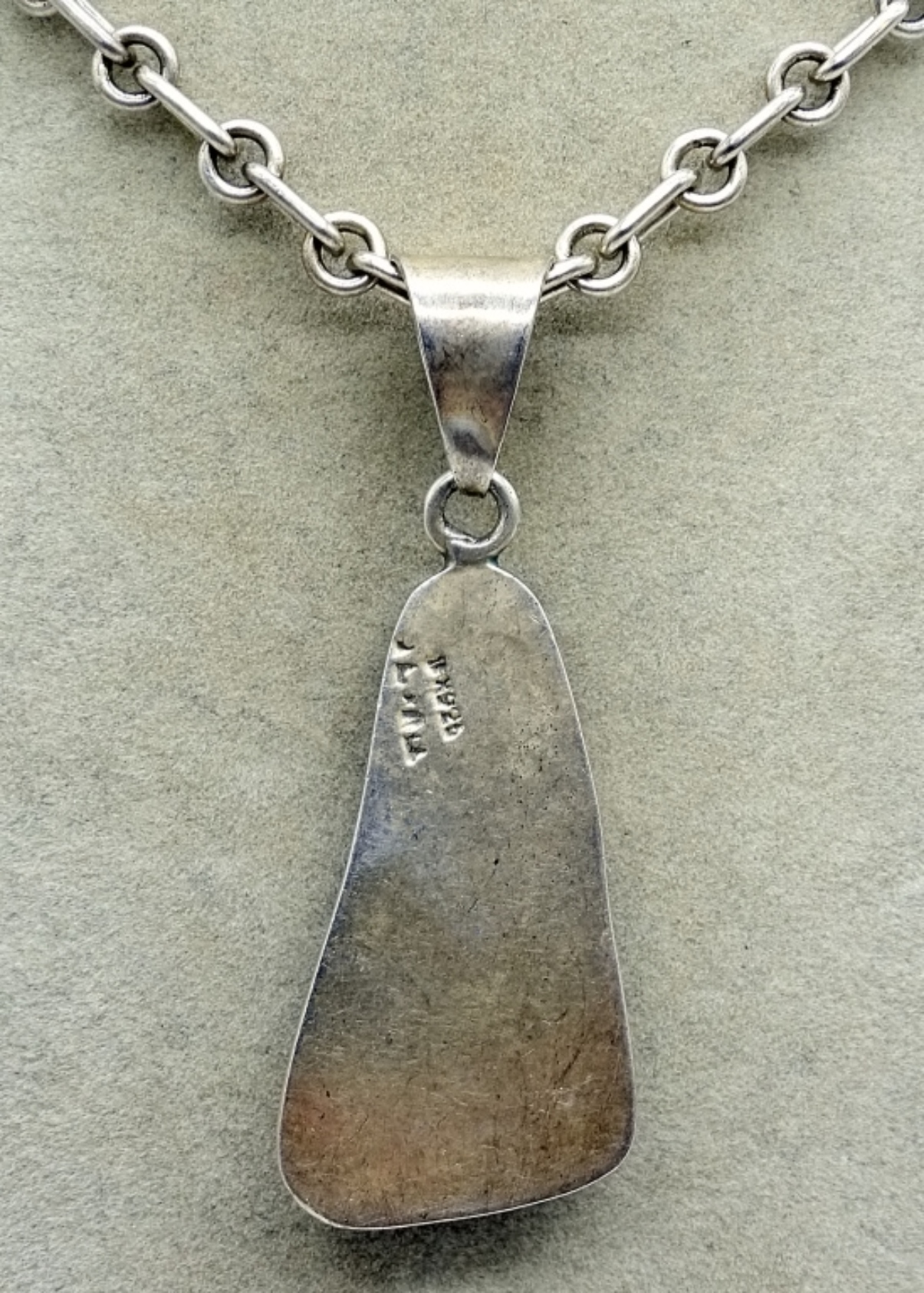Taxco Sterling Silver Glass Pendant Necklace