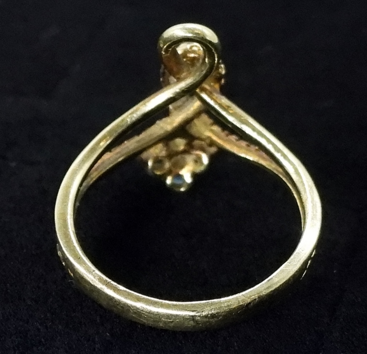 14K Gold Diamond Sapphire Ring, Size 5.5