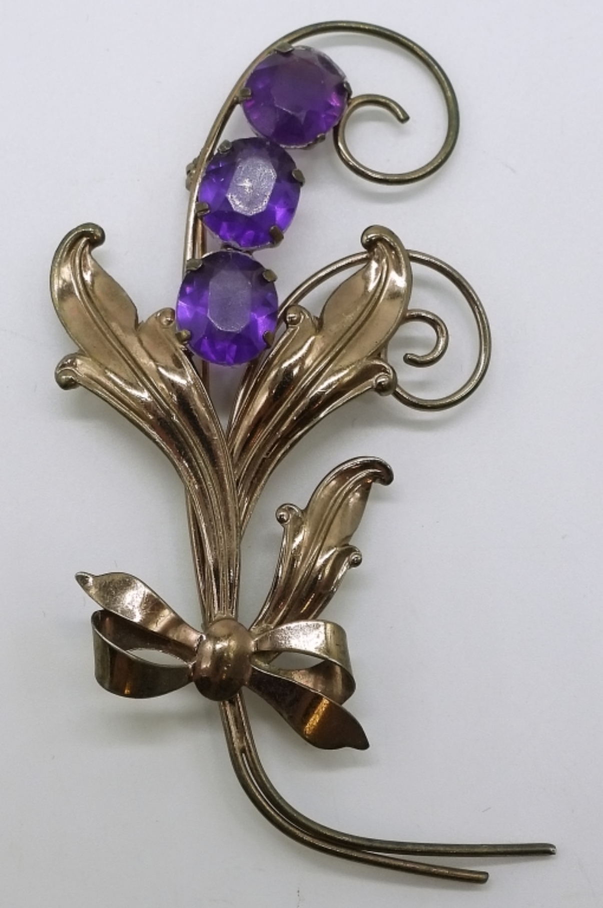 Sterling Silver, Rose Gold Tined Brooch