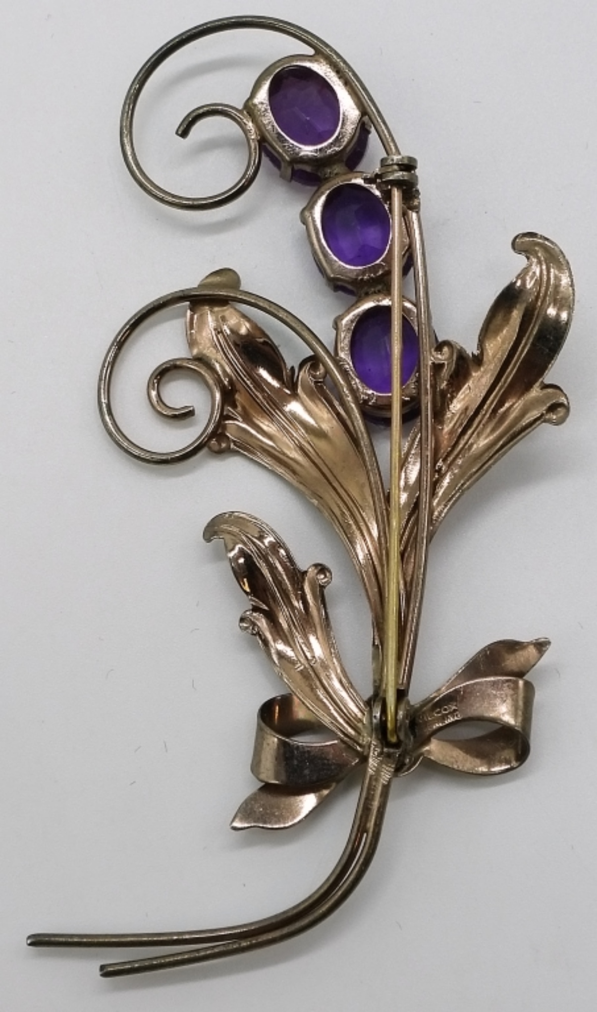 Sterling Silver, Rose Gold Tined Brooch