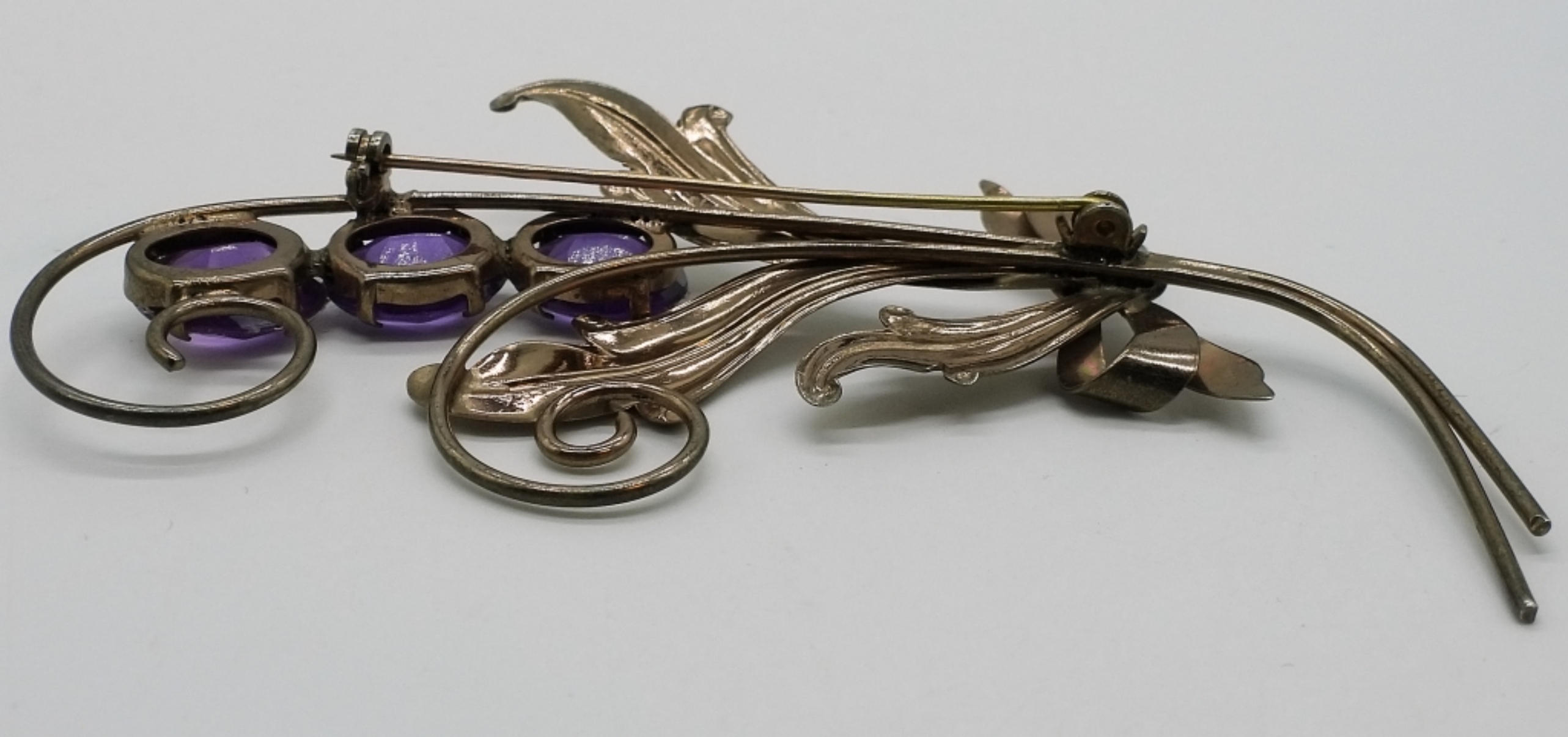 Sterling Silver, Rose Gold Tined Brooch