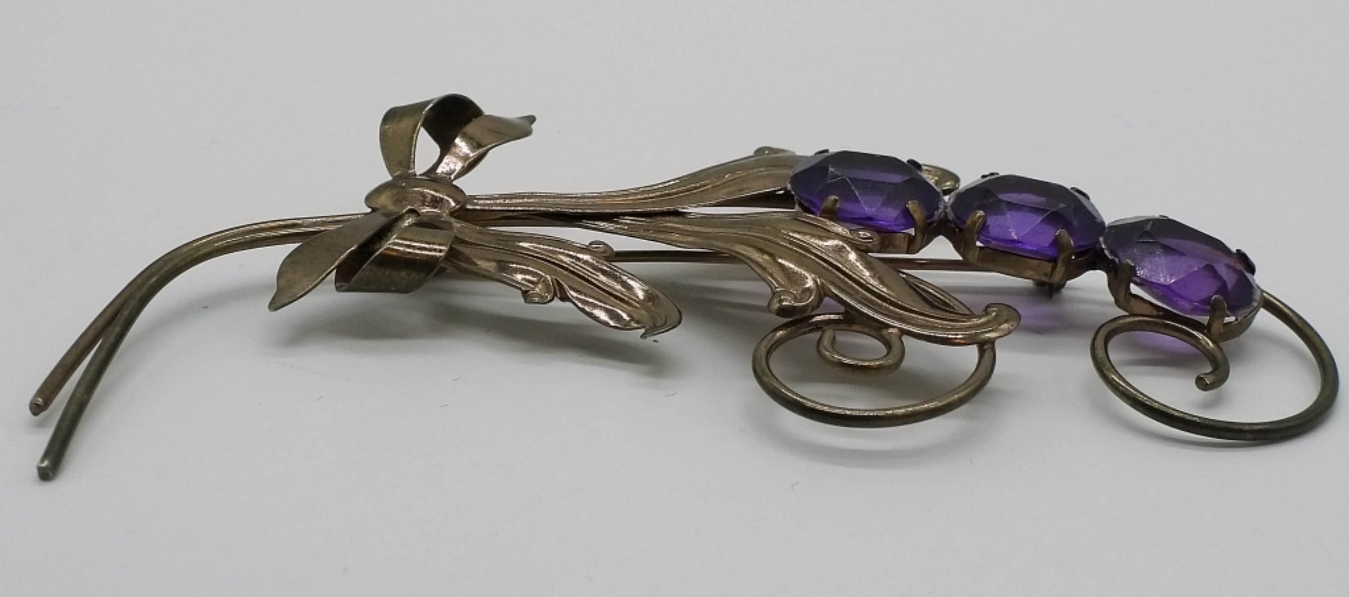 Sterling Silver, Rose Gold Tined Brooch