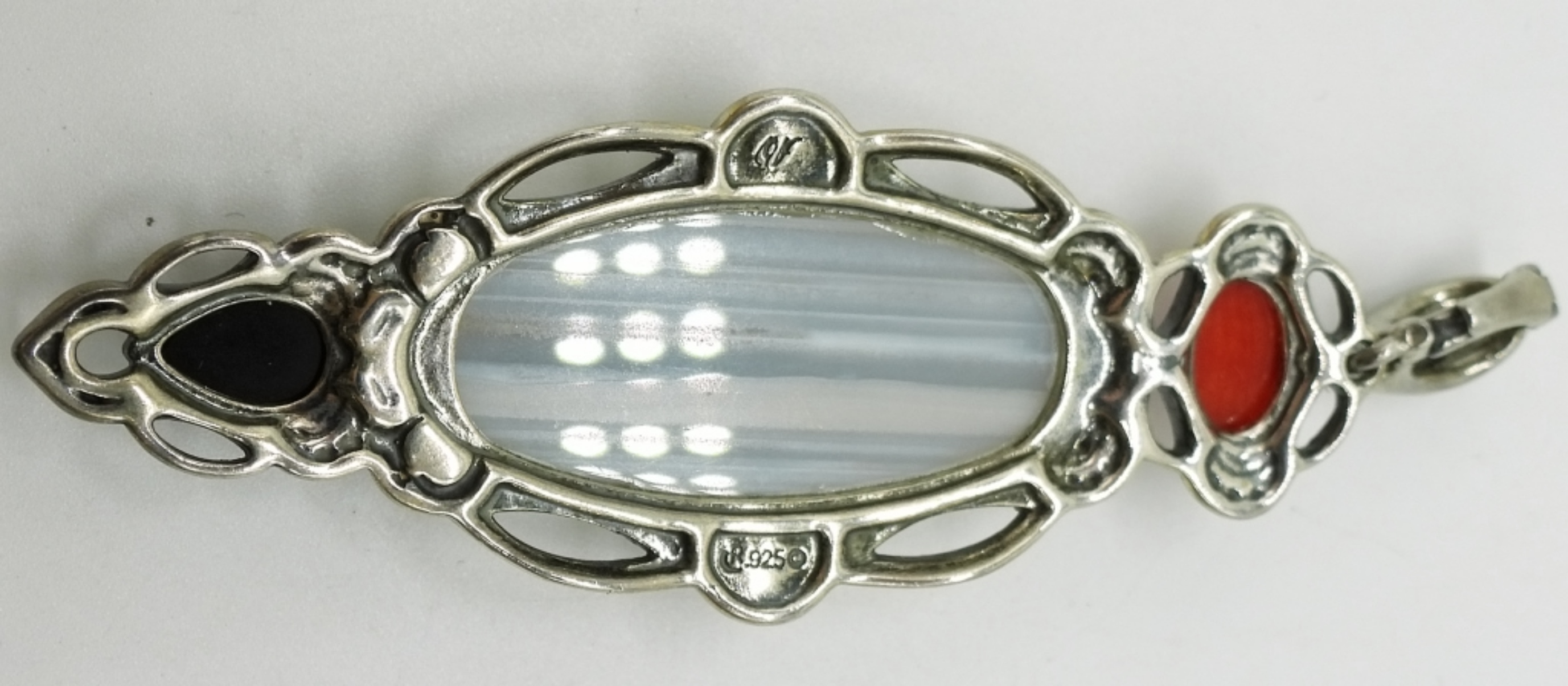 Carolyn Pollack White Agate Pendant & Ring