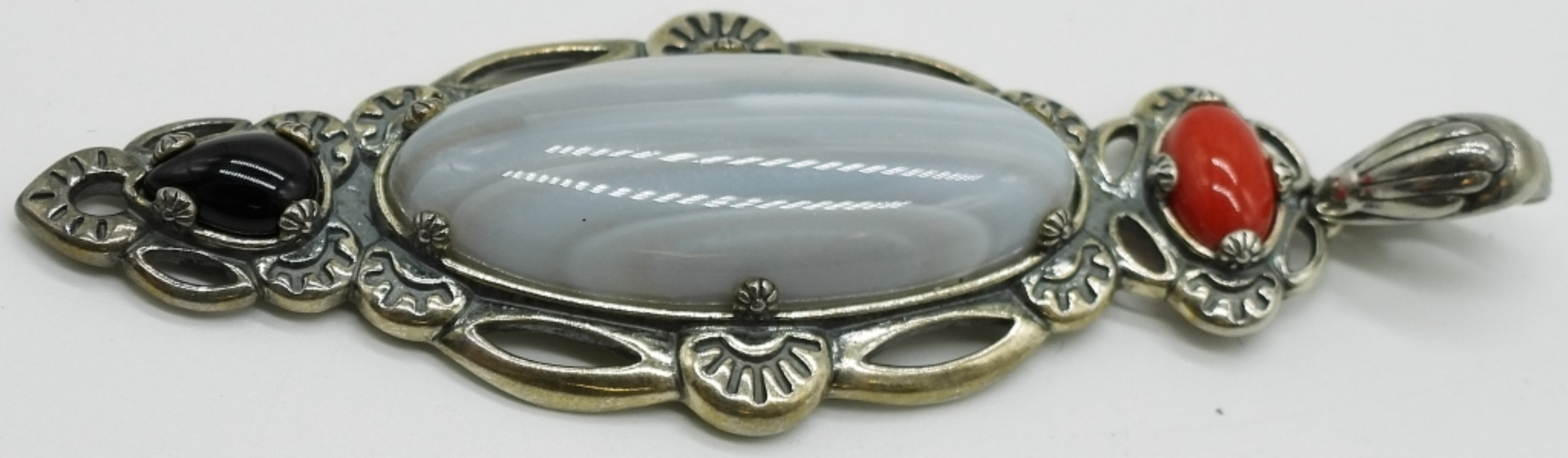 Carolyn Pollack White Agate Pendant & Ring