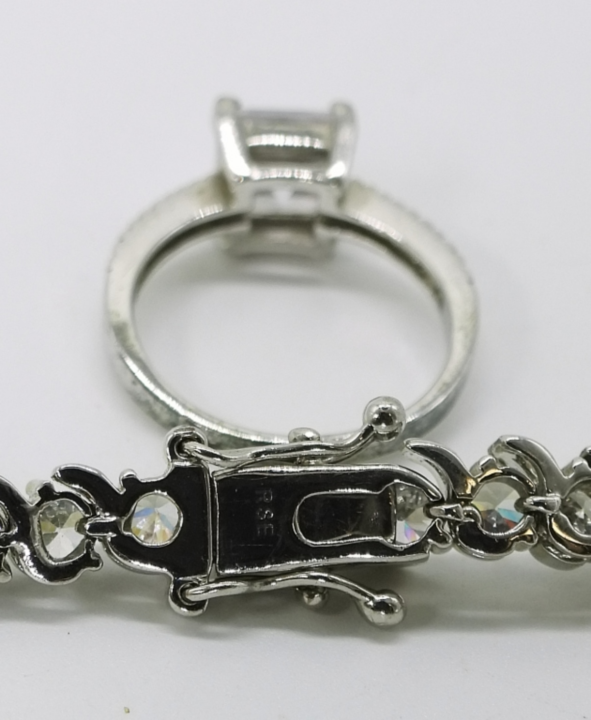 Simulated Diamond 925 Bracelet and Ring