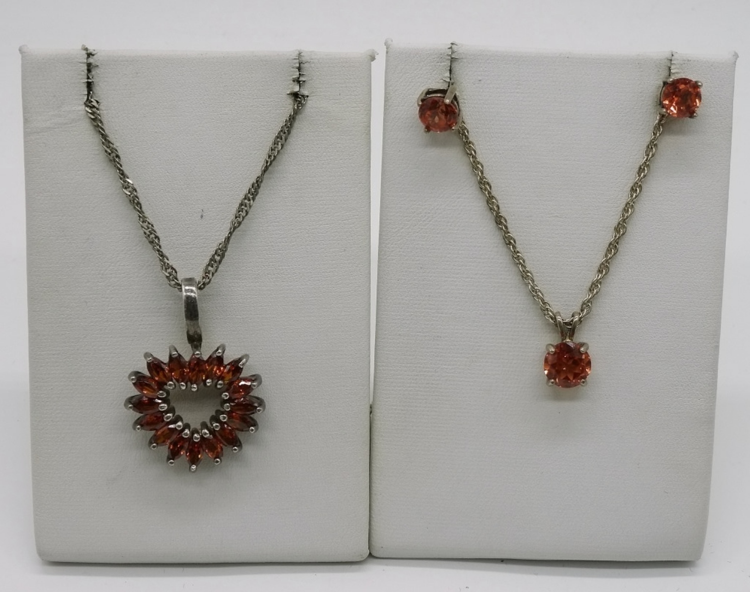 Orange Topaz Necklaces & Earring Set-925