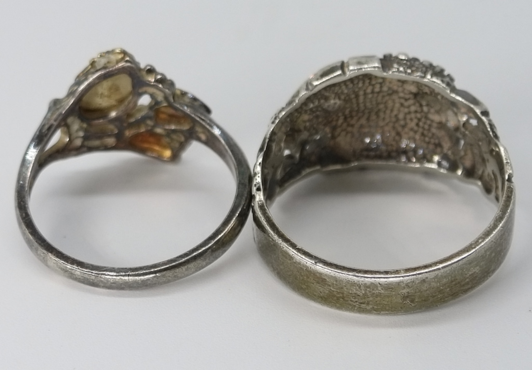Sterling Silver 12K Plated Gold Grape Leaf Rings