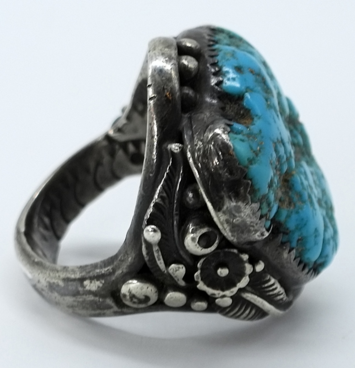 Sterling Turquoise Ring Lot &Zuni Pin