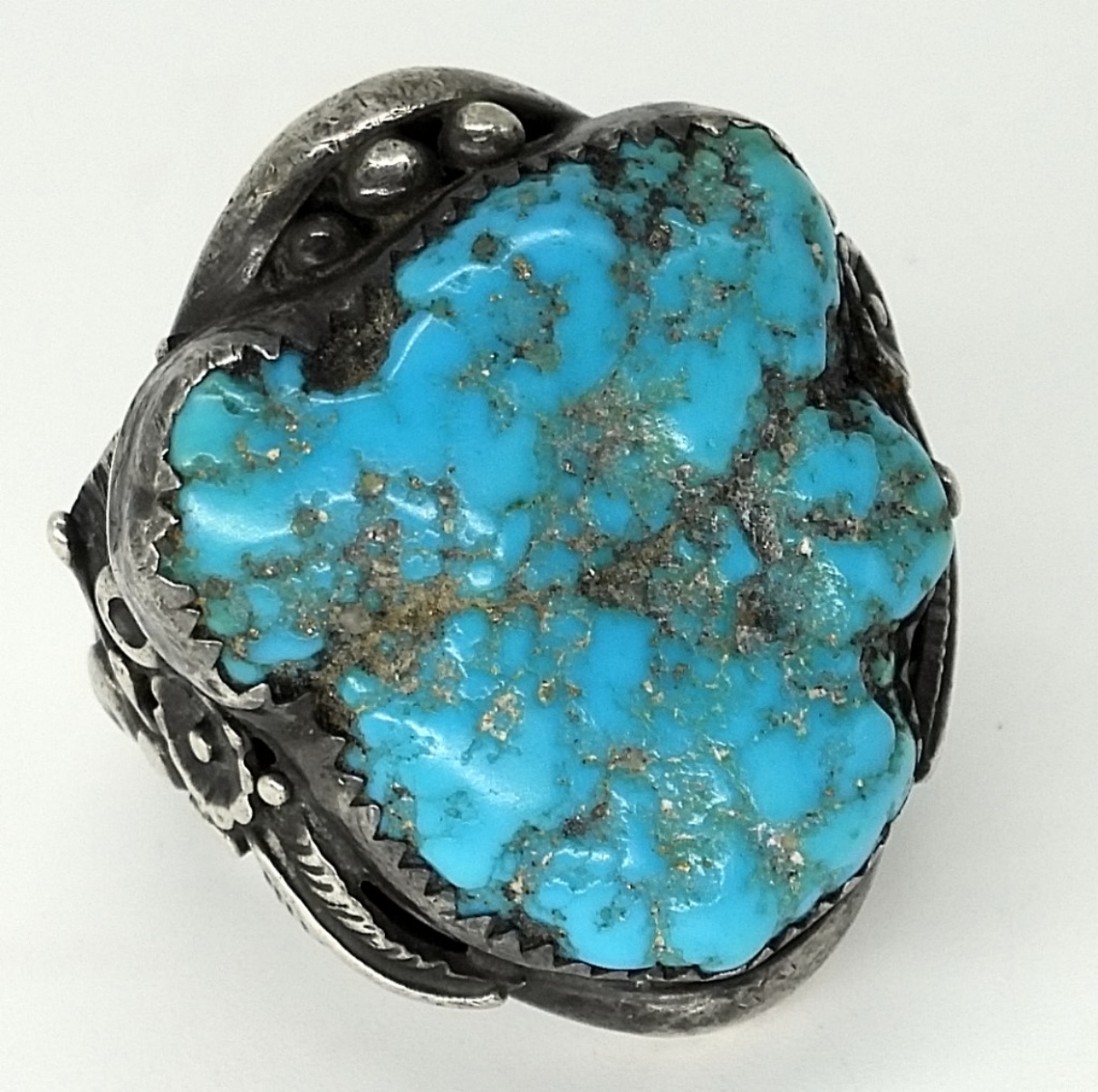Sterling Turquoise Ring Lot &Zuni Pin