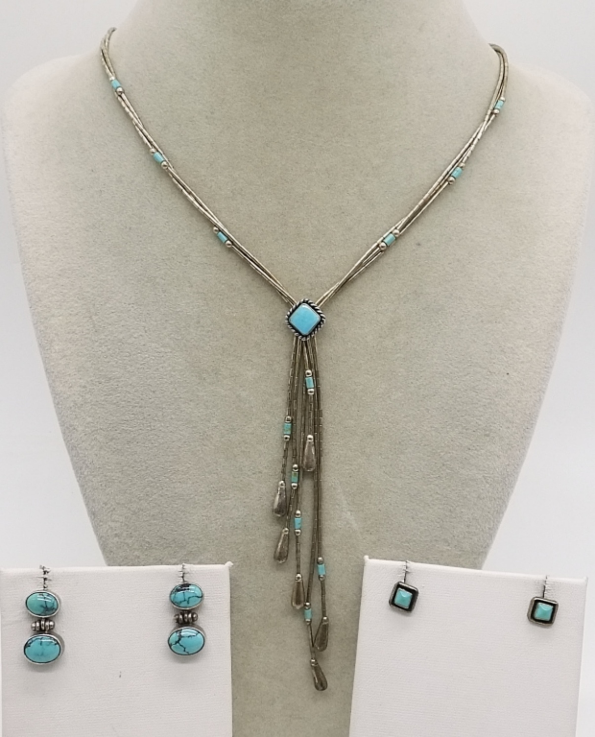 Liquid Sterling Turquoise Lariat Necklace