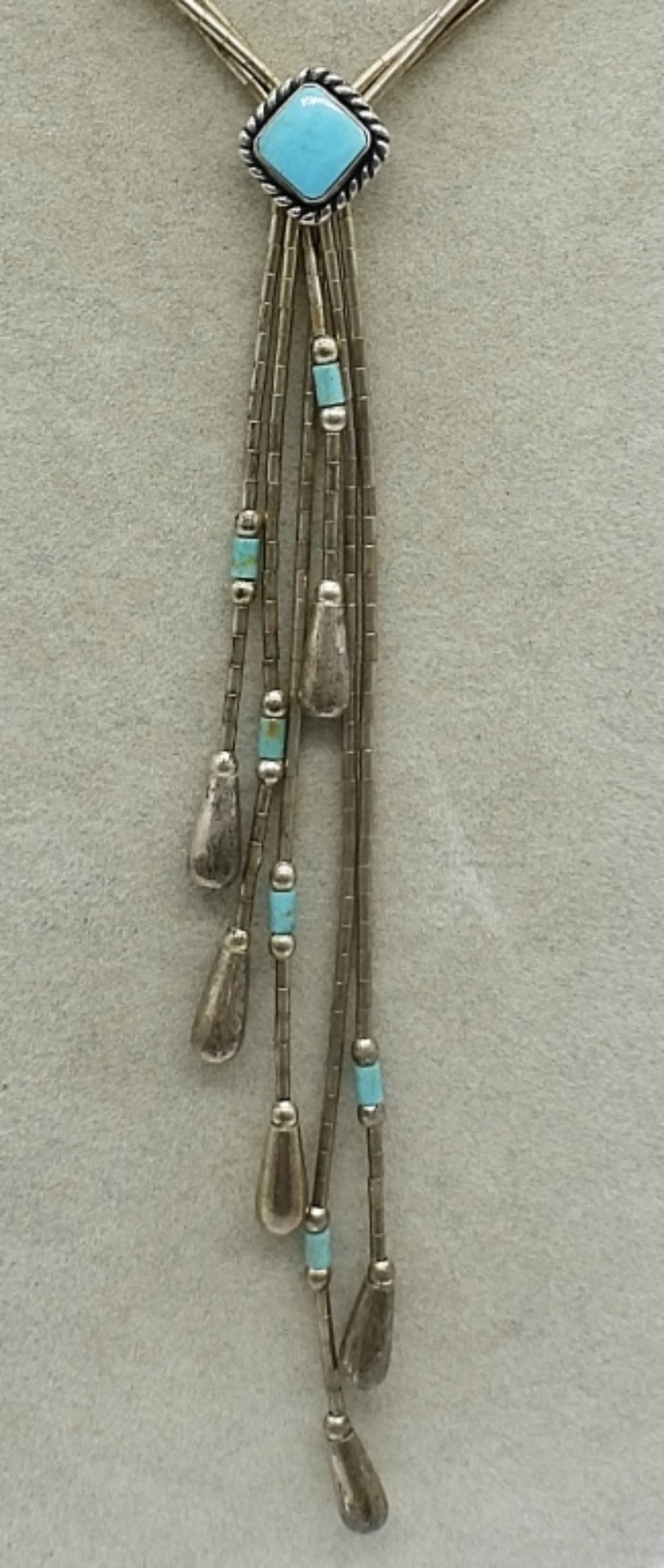 Liquid Sterling Turquoise Lariat Necklace