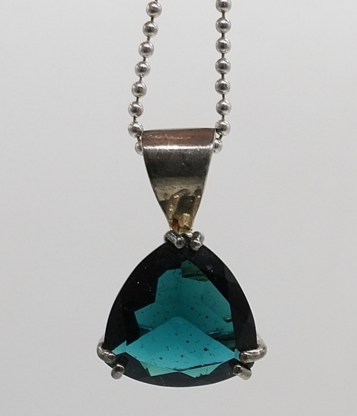 Sterling Garnet Cross & Black Stone Necklace
