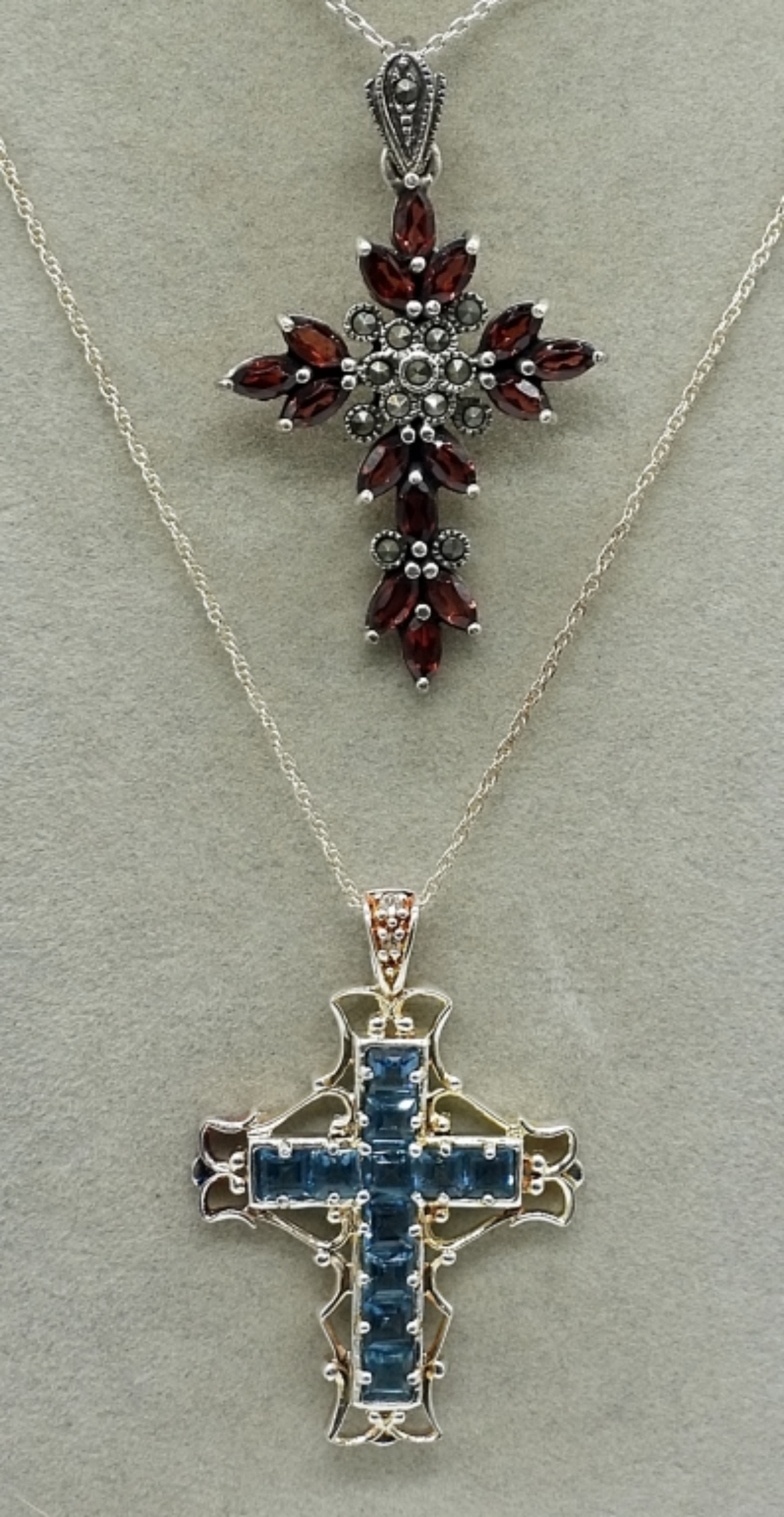 Sterling Cross Pendant Lot, 4 Pieces