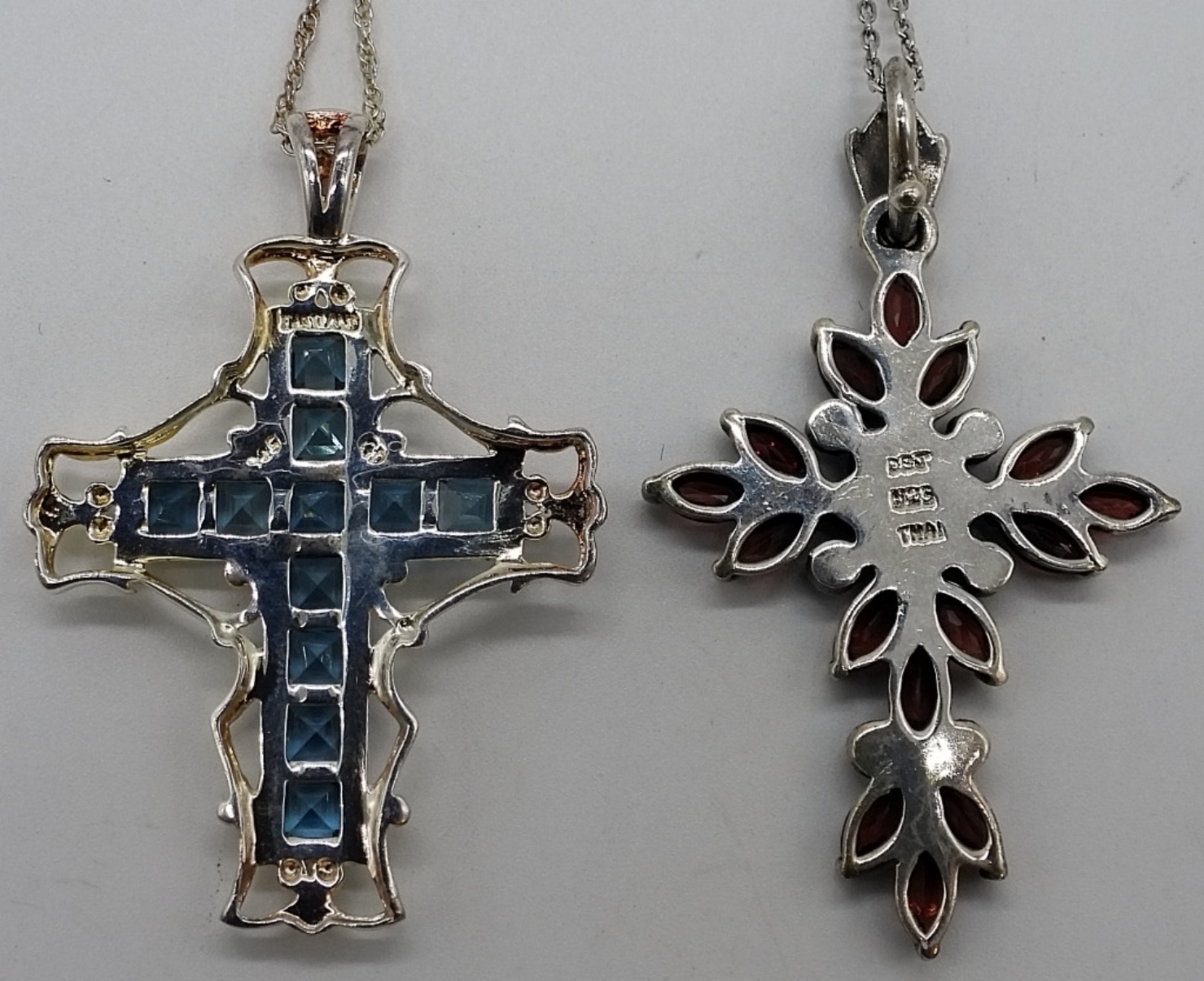 Sterling Cross Pendant Lot, 4 Pieces