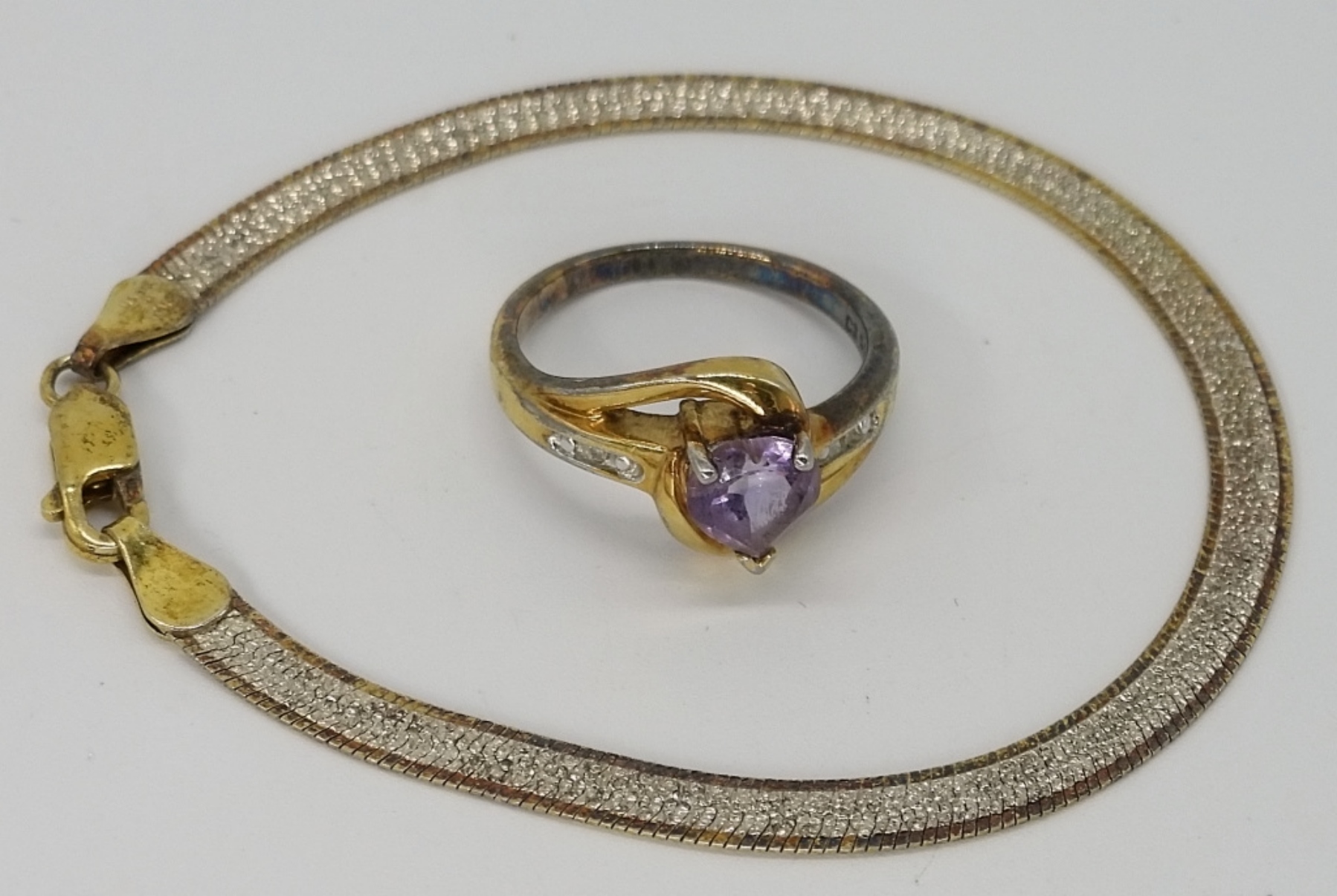 Sterling Silver Gold-Tone Bracelet & Ring Set