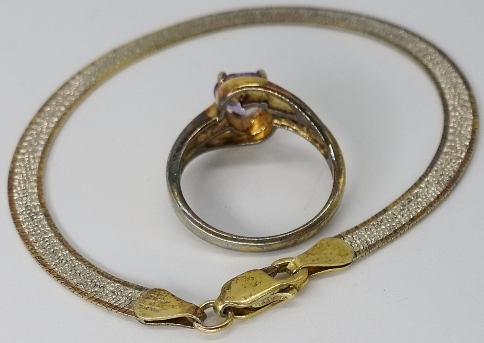 Sterling Silver Gold-Tone Bracelet & Ring Set