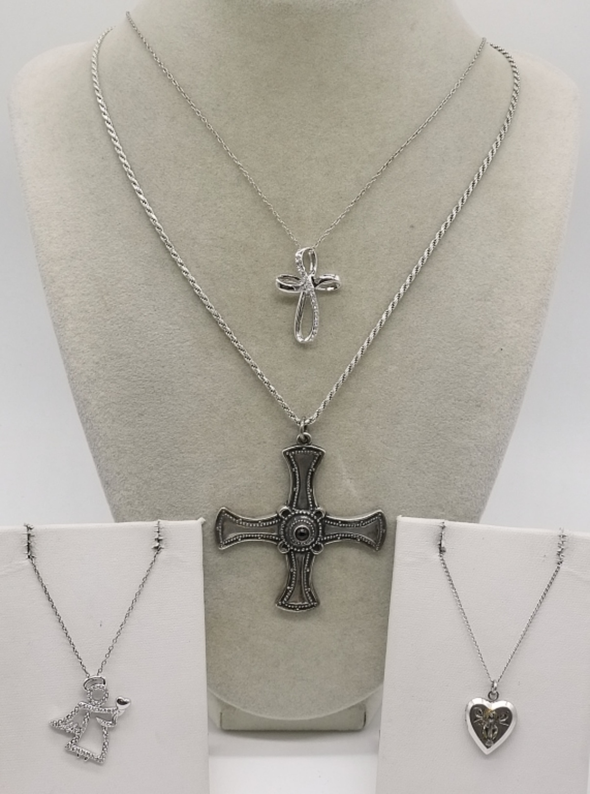 Sterling Silver Religious Necklace Lot of 4