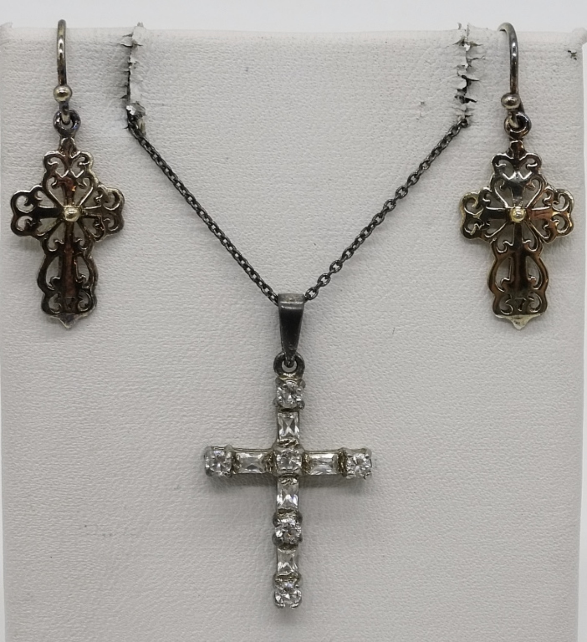 Cross & Praying Hands Sterling Jewelry Lot