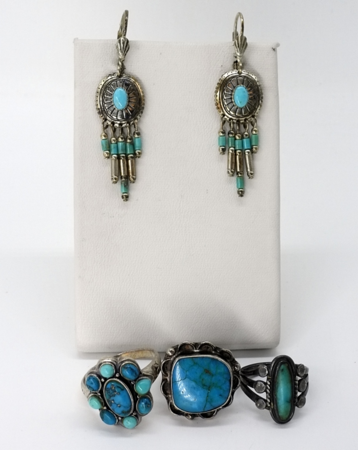 Southwest Turquoise Rings and Earrings - Sterling