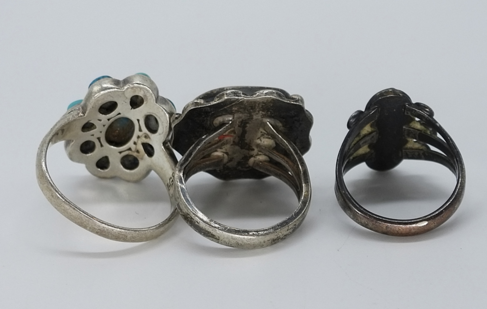 Southwest Turquoise Rings and Earrings - Sterling