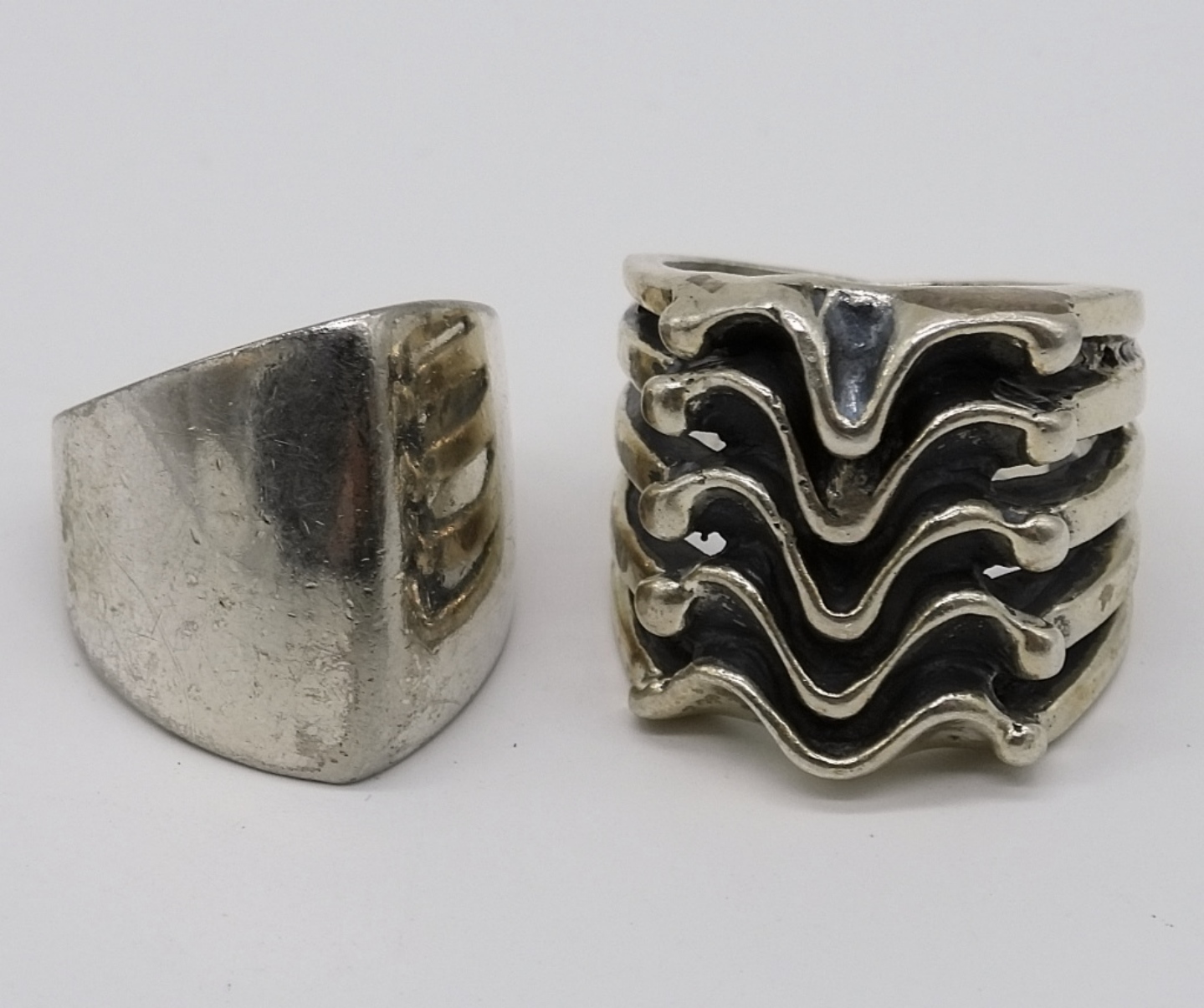 Two Sterling Statement Rings