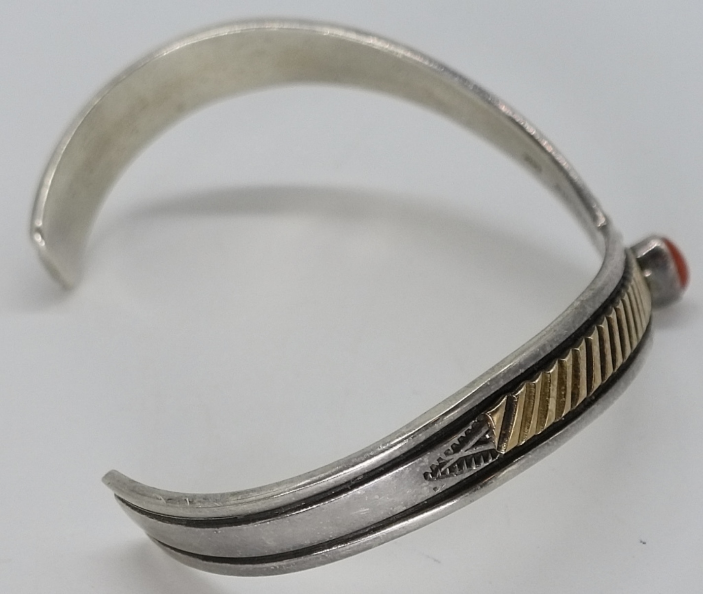 Sterling & 14K Gold Coral Cuff
