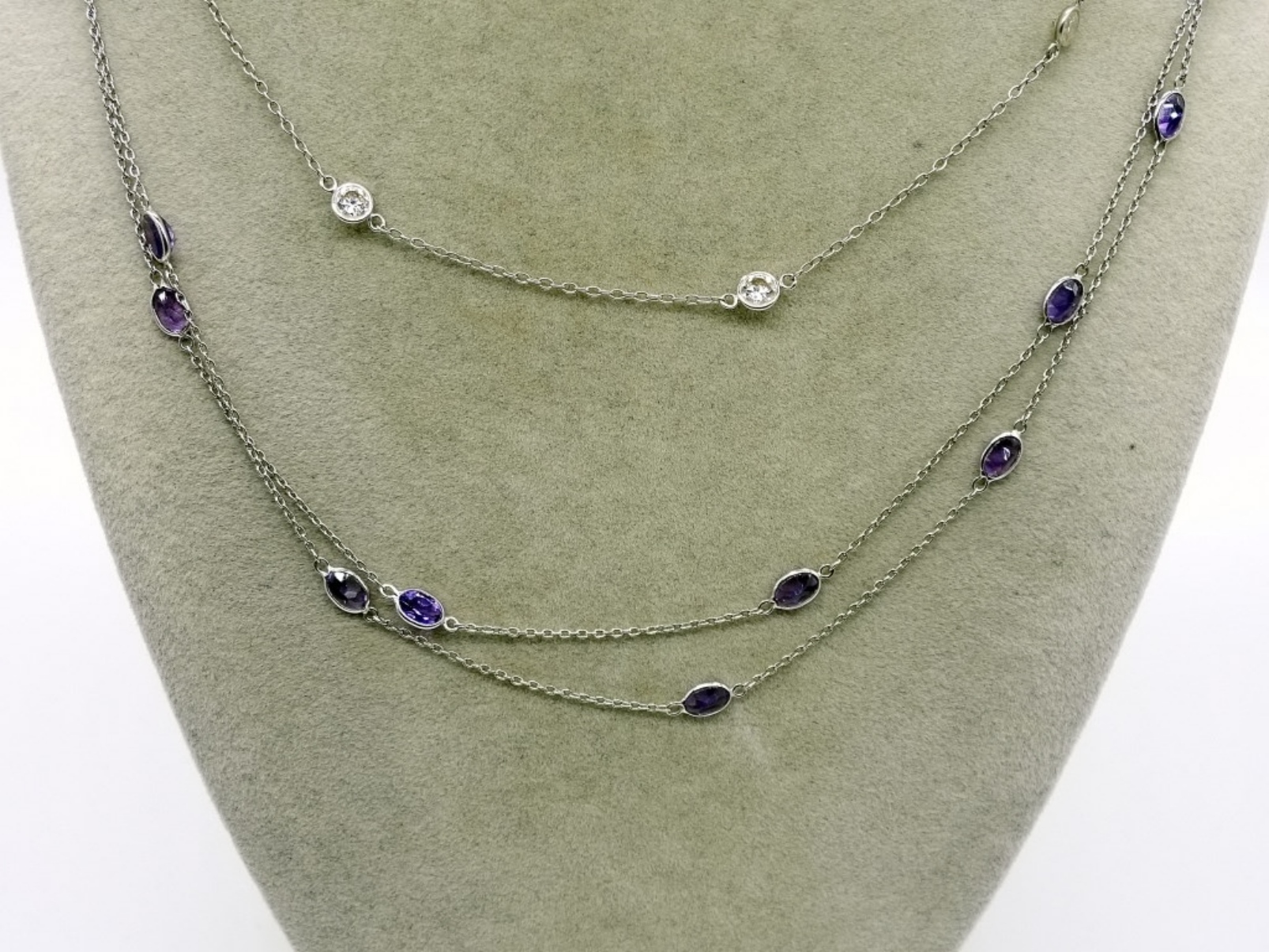Three Gemstone Sterling Necklaces