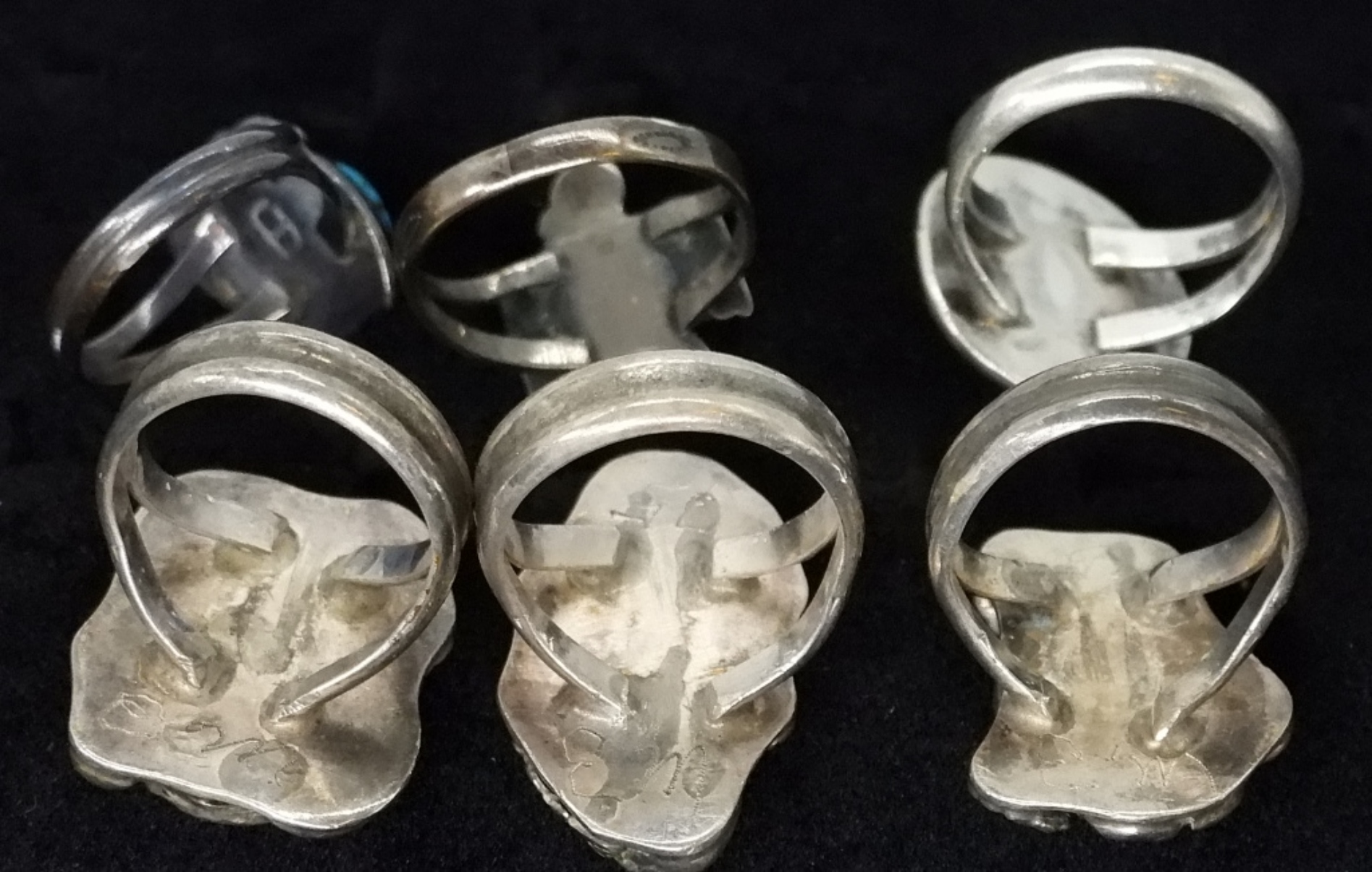Southwest Sterling Ring Lot, Turquoise & Coral