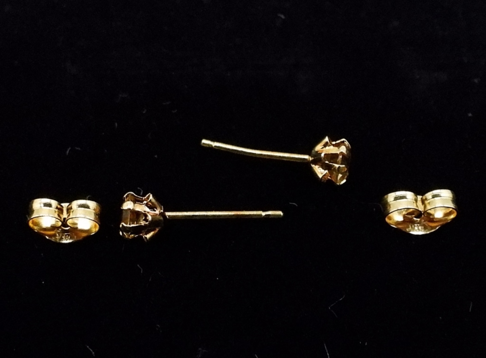 14K Gold Genuine Topaz Stud Earrings