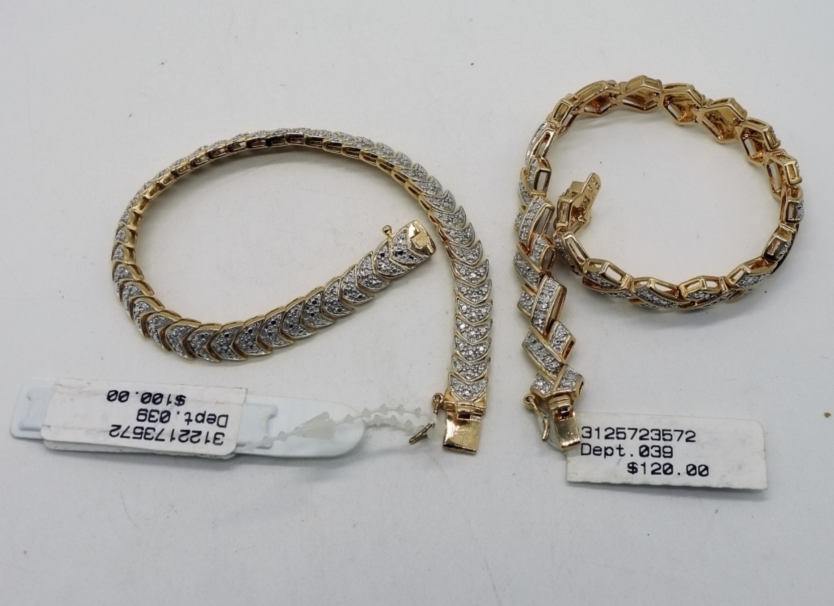 2 Sterling Gold-Tone Bracelets
