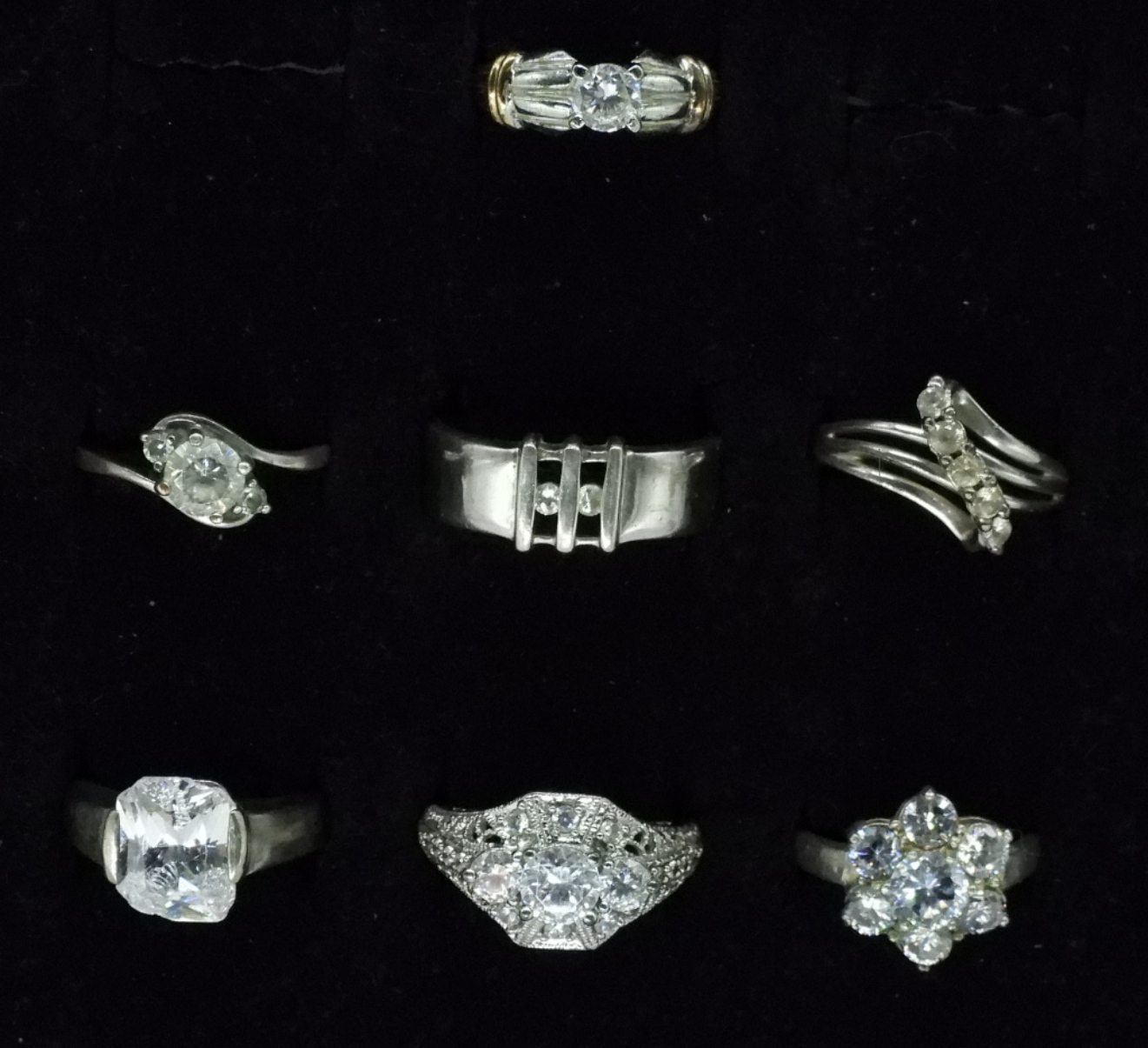 7 Bridal Style Sterling Rings