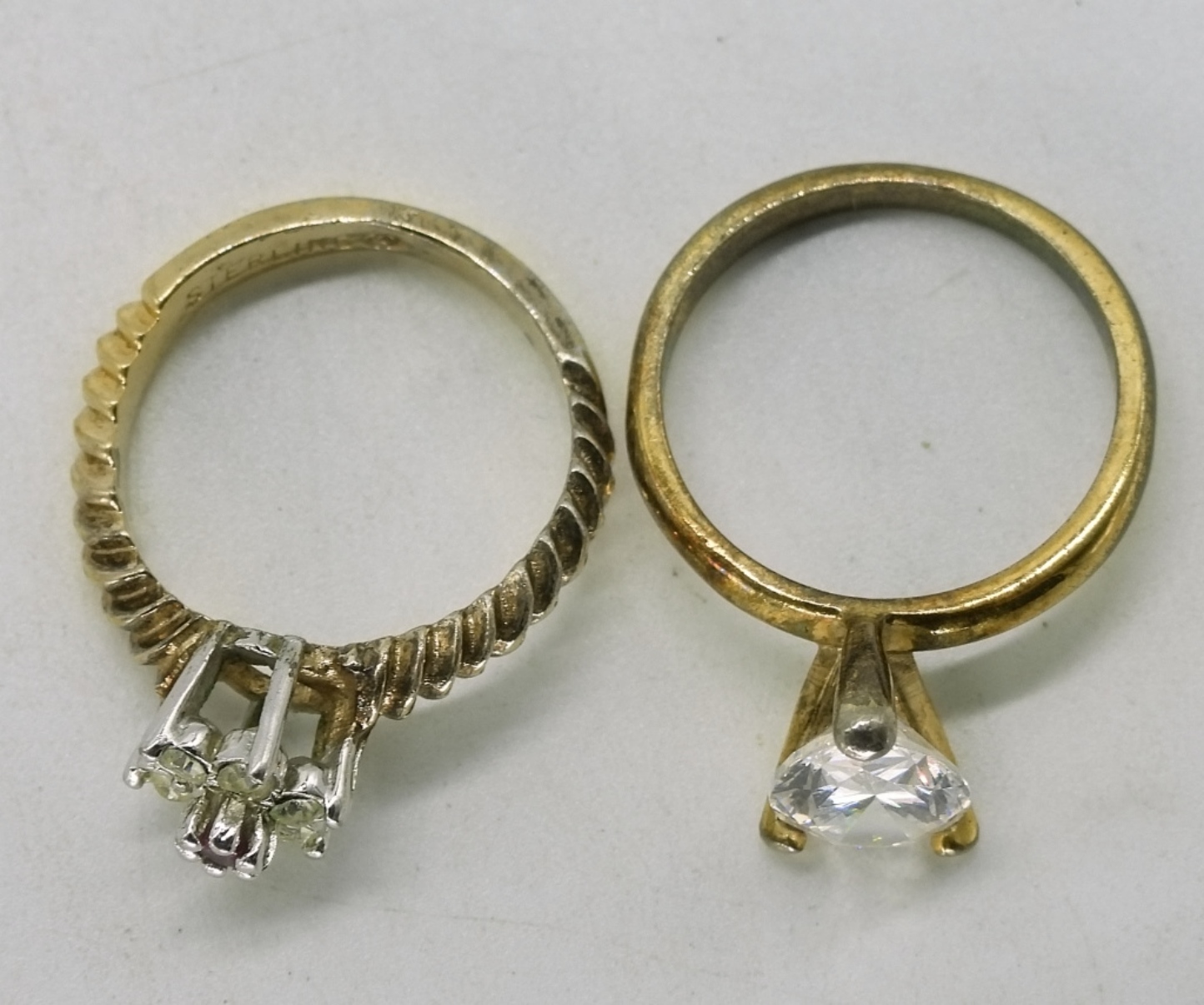 Gold Tone Sterling Rings, Amethyst Earrings