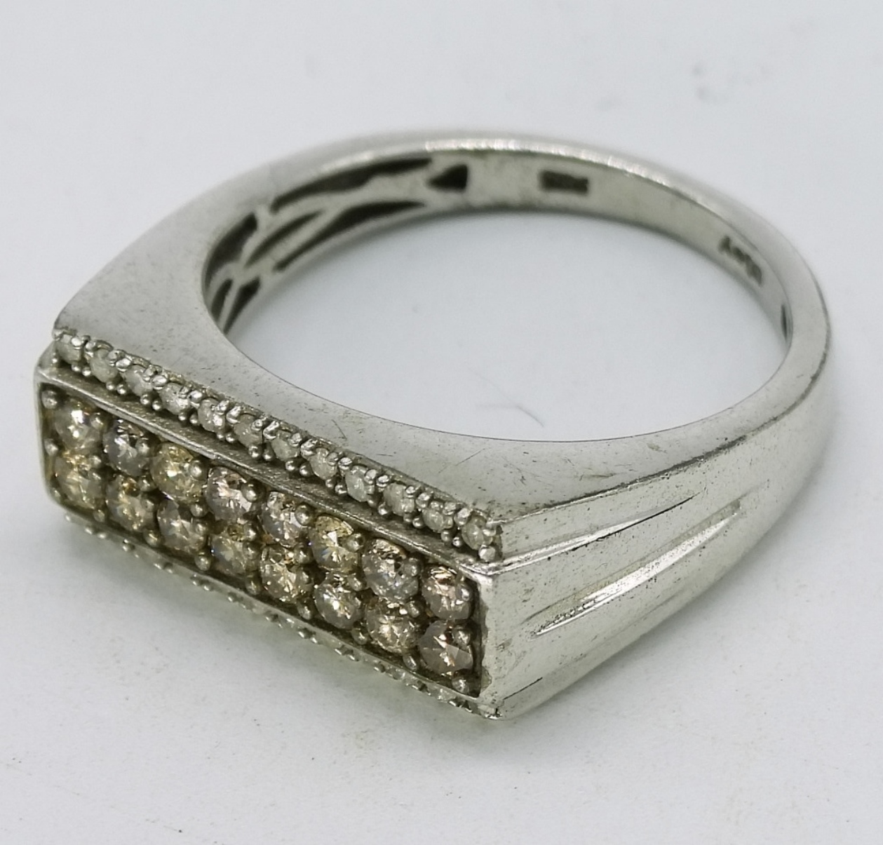 Champagne & White Diamond Ring - Sterling